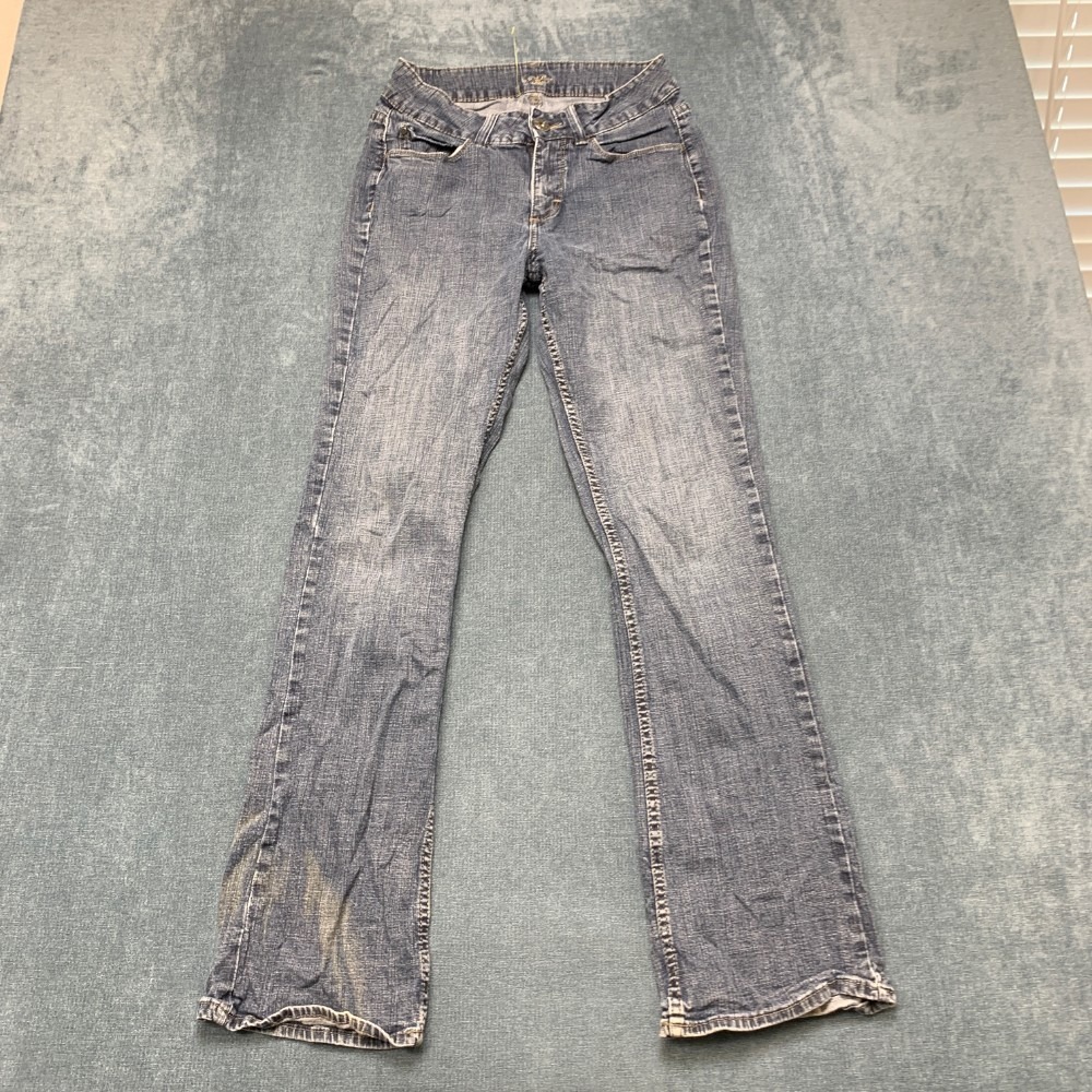 Riders by Lee Jeans Women 8M Gray Denim Cotton Mid Rise Straight Leg Light Wash